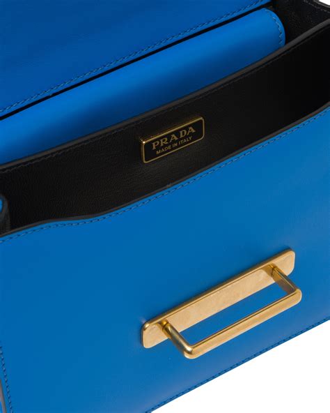 prada cahier tasche blau|Sea Blue/black Leather Prada Cahier Bag .